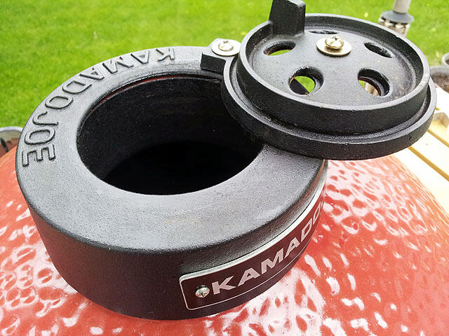 Kamado Joe Green Egg Daisy Wheel Cast Iron Damper Chimney Vented